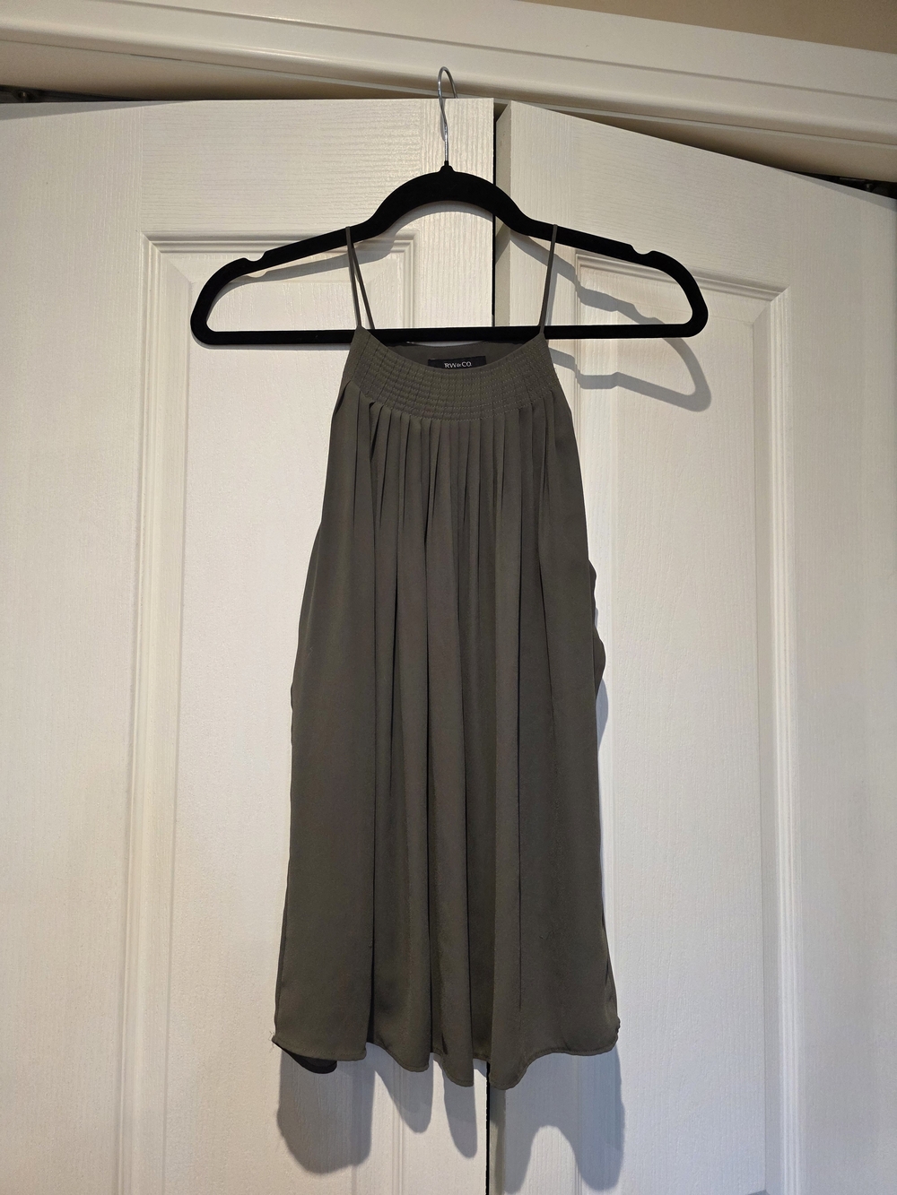 RW&CO. Olive Green Pleated Halter Cami